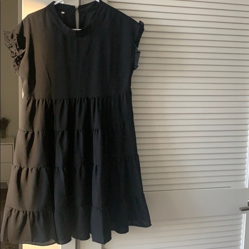 Black ruffle dress